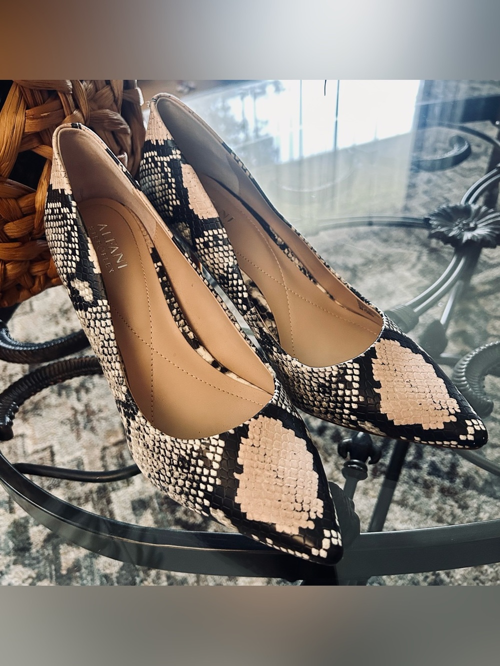 Alfani "Step 'N Flex" Jeules Snakeskin Print Pumps